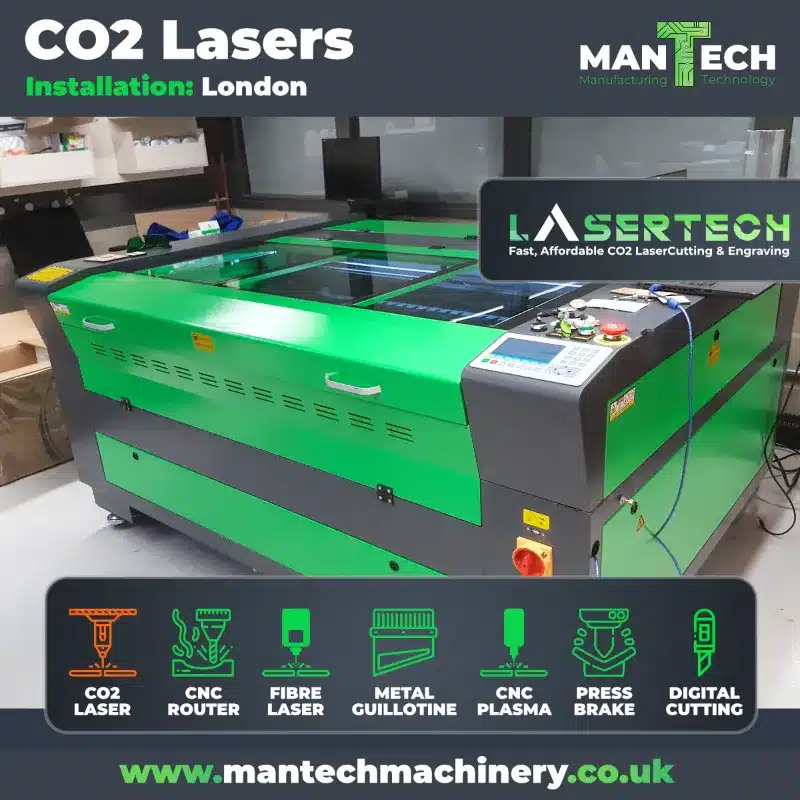 Lasertech CO2 Laser Cutter Installation London - Model 90130