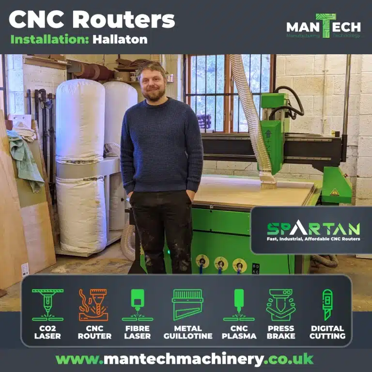Affordable Spartan CNC Router Customeer Installation - Mantech Machinery UK